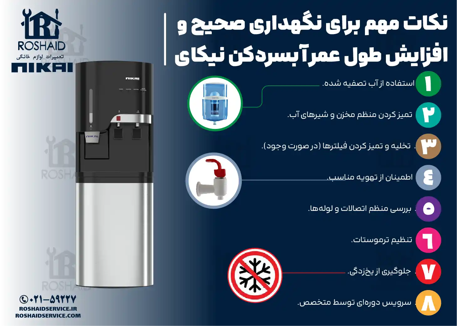 نکات مهم برای نگهداری صحیح و افزایش طول عمر آبسردکن نیکای NIKAI